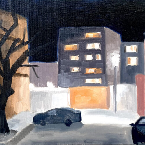 Scena notturna 2, olio su tela 30x40cm - Marco Crispano